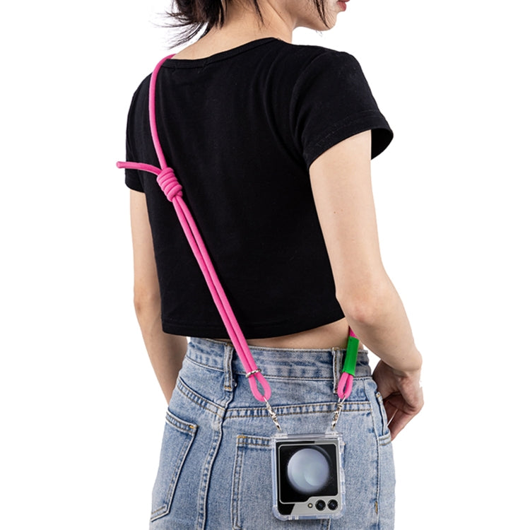 For Samsung Galaxy Z Flip6 / Flip7 FE GKK Airbag Hinge Full Coverage Phone Case with Crossbody Rope(Pink) - Galaxy Z Flip6 5G Cases by GKK | Online Shopping UK | buy2fix