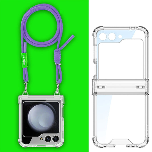 For Samsung Galaxy Z Flip6 / Flip7 FE GKK Airbag Hinge Full Coverage Phone Case with Crossbody Rope(Purple) - Galaxy Z Flip6 5G Cases by GKK | Online Shopping UK | buy2fix