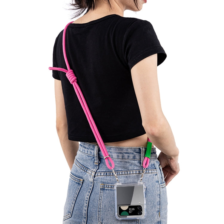 For Samsung Galaxy Z Flip4 GKK Airbag Hinge Full Coverage Phone Case with Crossbody Rope(Pink) - Galaxy Z Flip4 5G Cases by GKK | Online Shopping UK | buy2fix