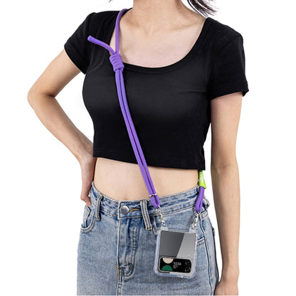 For Samsung Galaxy Z Flip4 GKK Airbag Hinge Full Coverage Phone Case with Crossbody Rope(Purple) - Galaxy Z Flip4 5G Cases by GKK | Online Shopping UK | buy2fix