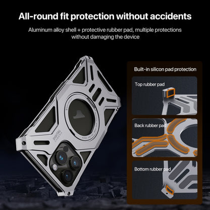 For iPhone 14 Pro / 13 Pro Aluminum Alloy Borderless MagSafe Rotating Holder Phone Case(Grey) - iPhone 14 Pro Cases by buy2fix | Online Shopping UK | buy2fix