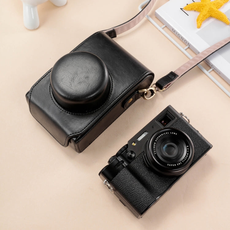 For FUJIFILM X100VI Full Body Leather Camera Case Bag with Strap(Black) - Leather Bag by buy2fix | Online Shopping UK | buy2fix