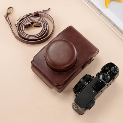 For FUJIFILM X100VI Full Body Leather Camera Case Bag with Strap(Coffee) - Leather Bag by buy2fix | Online Shopping UK | buy2fix