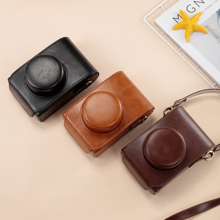 For FUJIFILM X100VI Full Body Leather Camera Case Bag with Strap(Brown) - Leather Bag by buy2fix | Online Shopping UK | buy2fix