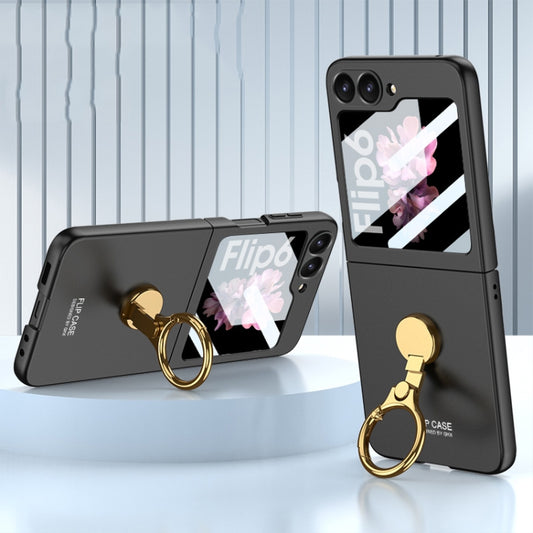 For Samsung Galaxy Z Flip6 / Flip7 FE GKK Integrated Ultra-thin Triaxial Ring Holder PC Phone Case(Black) - Galaxy Z Flip6 5G Cases by GKK | Online Shopping UK | buy2fix