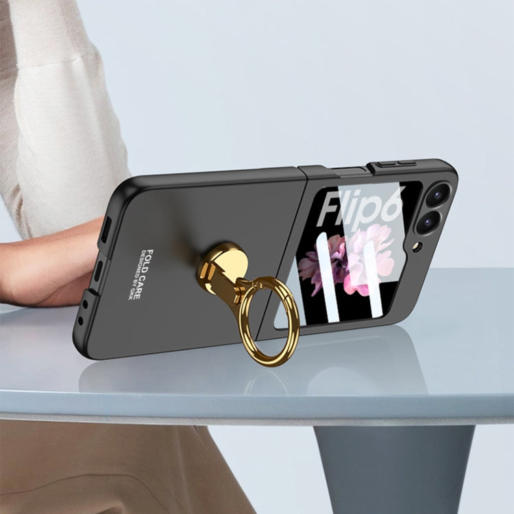 For Samsung Galaxy Z Flip6 / Flip7 FE GKK Integrated Ultra-thin Triaxial Ring Holder PC Phone Case(Black) - Galaxy Z Flip6 5G Cases by GKK | Online Shopping UK | buy2fix