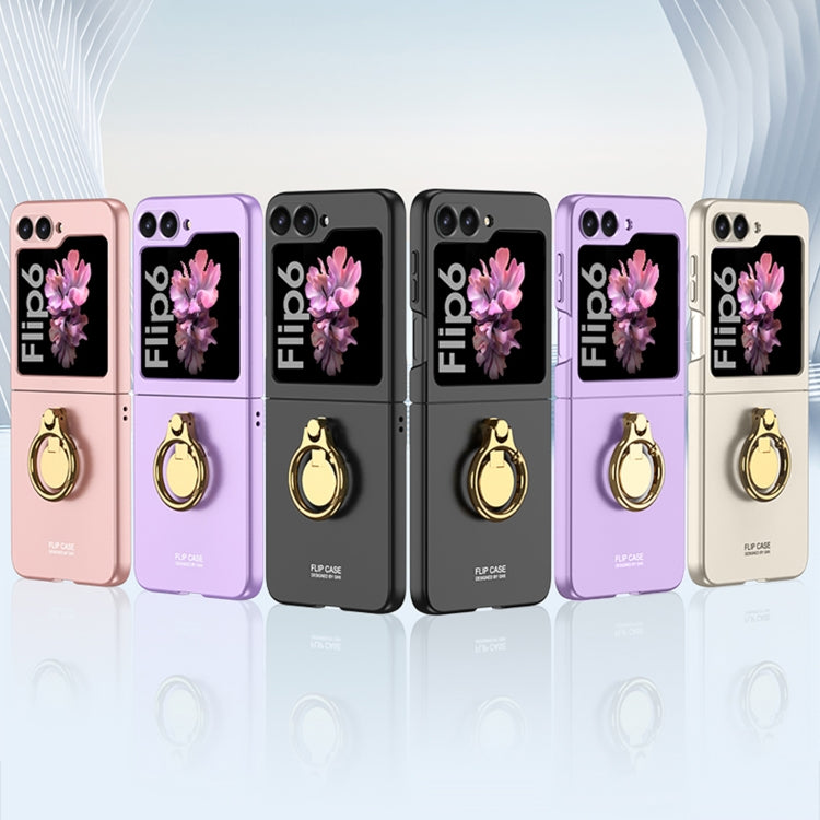 For Samsung Galaxy Z Flip6 / Flip7 FE GKK Integrated Ultra-thin Triaxial Ring Holder PC Phone Case(Pink) - Galaxy Z Flip6 5G Cases by GKK | Online Shopping UK | buy2fix