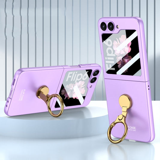 For Samsung Galaxy Z Flip6 / Flip7 FE GKK Integrated Ultra-thin Triaxial Ring Holder PC Phone Case(Purple) - Galaxy Z Flip6 5G Cases by GKK | Online Shopping UK | buy2fix