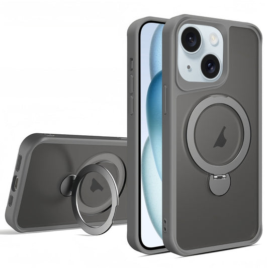 For iPhone 15 Plus / 14 Plus Invisible Fulcrum Holder MagSafe Phone Case(Grey) - iPhone 15 Plus Cases by buy2fix | Online Shopping UK | buy2fix