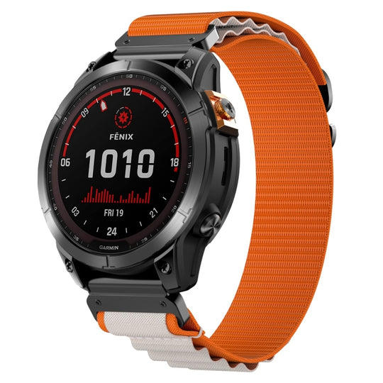 For Garmin 22mm Loop Nylon Watch Band(Beige Orange)