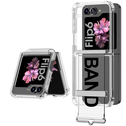 For Samsung Galaxy Z Flip6 / Flip7 FE GKK Clear Airbag Wristband Holder Phone Case(Transparent Black) - Galaxy Z Flip6 5G Cases by GKK | Online Shopping UK | buy2fix