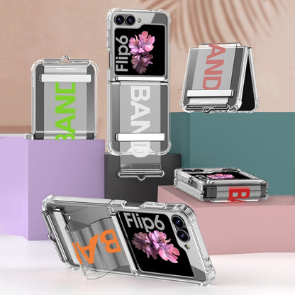 For Samsung Galaxy Z Flip6 / Flip7 FE GKK Clear Airbag Wristband Holder Phone Case(Transparent Black) - Galaxy Z Flip6 5G Cases by GKK | Online Shopping UK | buy2fix