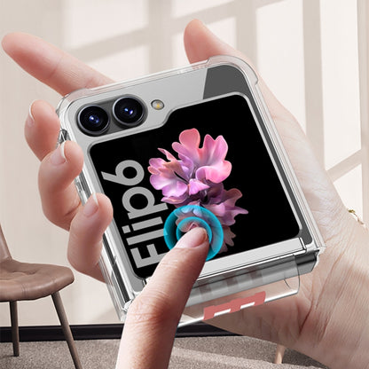 For Samsung Galaxy Z Flip6 / Flip7 FE GKK Clear Airbag Wristband Holder Phone Case(Transparent Black) - Galaxy Z Flip6 5G Cases by GKK | Online Shopping UK | buy2fix