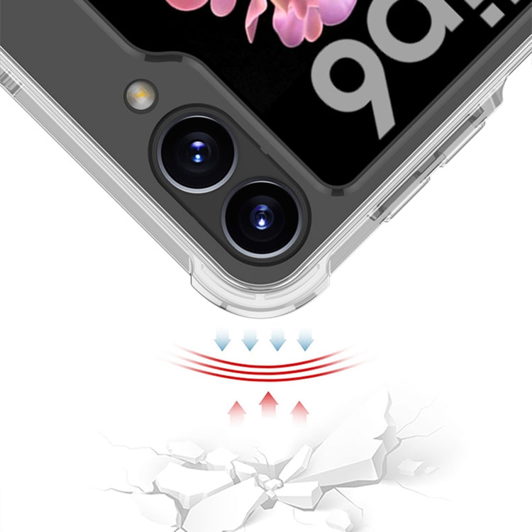 For Samsung Galaxy Z Flip6 / Flip7 FE GKK Clear Airbag Wristband Holder Phone Case(Transparent Black) - Galaxy Z Flip6 5G Cases by GKK | Online Shopping UK | buy2fix
