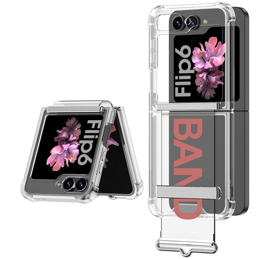 For Samsung Galaxy Z Flip6 / Flip7 FE GKK Clear Airbag Wristband Holder Phone Case(Transparent Pink) - Galaxy Z Flip6 5G Cases by GKK | Online Shopping UK | buy2fix