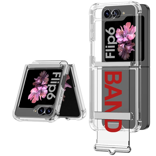 For Samsung Galaxy Z Flip6 / Flip7 FE GKK Clear Airbag Wristband Holder Phone Case(Transparent Red) - Galaxy Z Flip6 5G Cases by GKK | Online Shopping UK | buy2fix