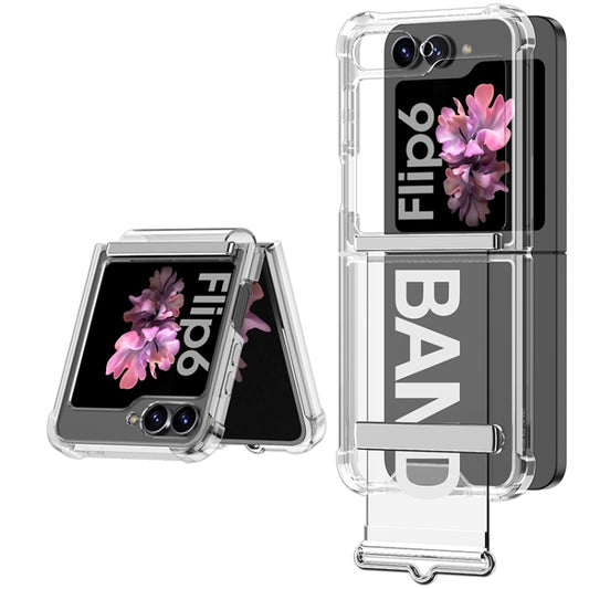 For Samsung Galaxy Z Flip6 / Flip7 FE GKK Clear Airbag Wristband Holder Phone Case(Transparent Silver) - Galaxy Z Flip6 5G Cases by GKK | Online Shopping UK | buy2fix