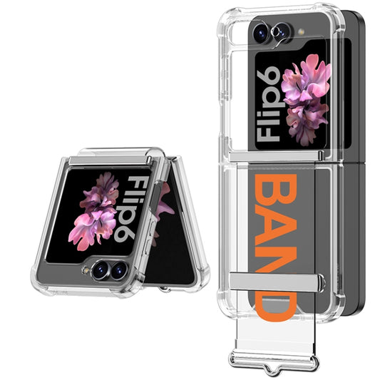 For Samsung Galaxy Z Flip6 / Flip7 FE GKK Clear Airbag Wristband Holder Phone Case(Transparent Orange) - Galaxy Z Flip6 5G Cases by GKK | Online Shopping UK | buy2fix