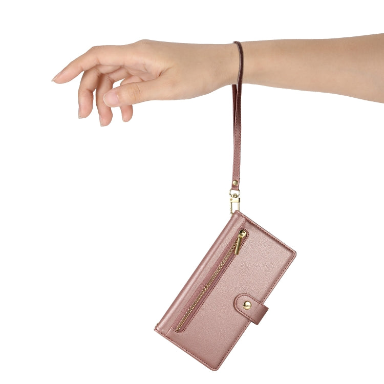 For iPhone 11 Nine Card-slot Zipper Wallet Bag Leather Phone Case(Pink) - iPhone 11 Cases by buy2fix | Online Shopping UK | buy2fix