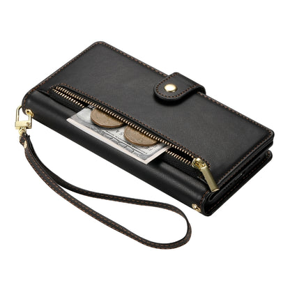 For iPhone 16 Pro Nine Card-slot Zipper Wallet Bag Leather Phone Case(Black) by buy2fix