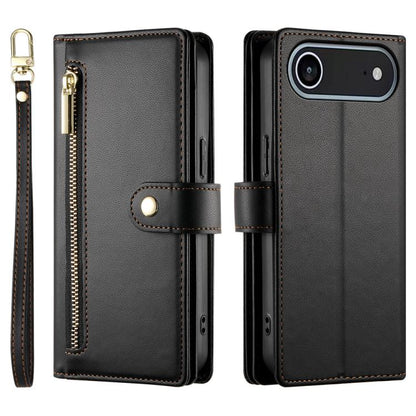 For iPhone Air Nine Card-slot Zipper Wallet Bag Leather Phone Case(Black) - iPhone Air Cases by buy2fix | Online Shopping UK | buy2fix