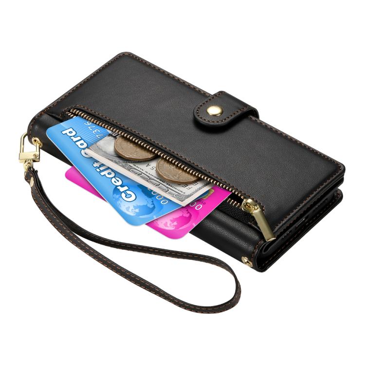 For iPhone Air Nine Card-slot Zipper Wallet Bag Leather Phone Case(Black) - iPhone Air Cases by buy2fix | Online Shopping UK | buy2fix