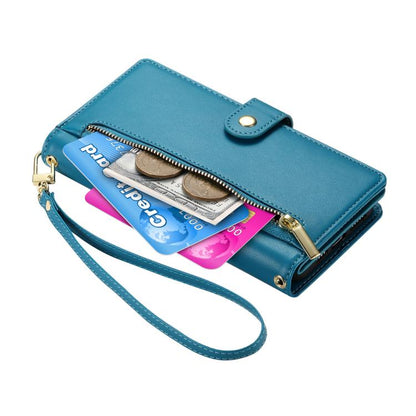For iPhone Air Nine Card-slot Zipper Wallet Bag Leather Phone Case(Blue) - iPhone Air Cases by buy2fix | Online Shopping UK | buy2fix
