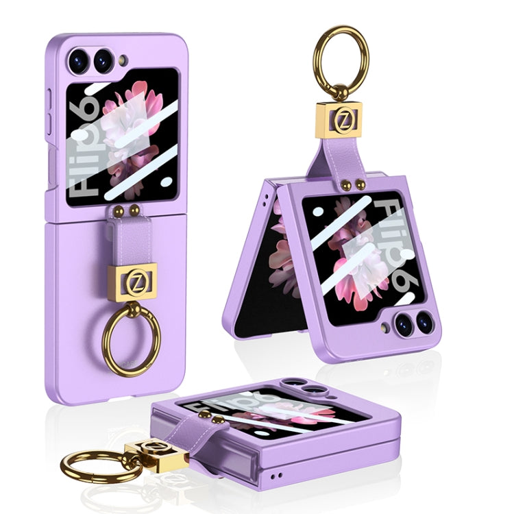 For Samsung Galaxy Z Flip6 / Flip7 FE GKK Integrated Ultra-thin Phone Case with Z Ring Holder(Purple) - Galaxy Z Flip6 5G Cases by GKK | Online Shopping UK | buy2fix