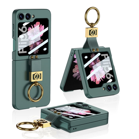 For Samsung Galaxy Z Flip6 / Flip7 FE GKK Integrated Ultra-thin Phone Case with Z Ring Holder(Green) - Galaxy Z Flip6 5G Cases by GKK | Online Shopping UK | buy2fix