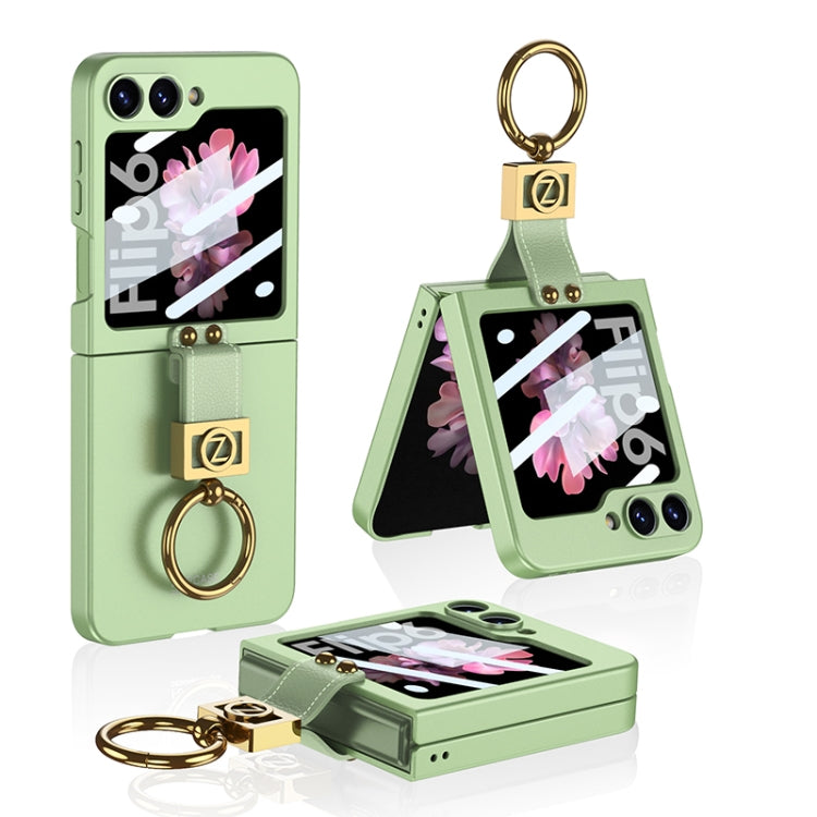 For Samsung Galaxy Z Flip6 / Flip7 FE GKK Integrated Ultra-thin Phone Case with Z Ring Holder(Light Green) - Galaxy Z Flip6 5G Cases by GKK | Online Shopping UK | buy2fix