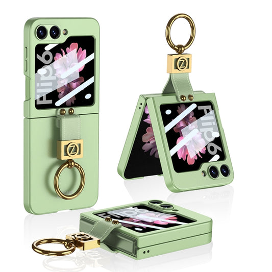 For Samsung Galaxy Z Flip6 / Flip7 FE GKK Integrated Ultra-thin Phone Case with Z Ring Holder(Light Green) - Galaxy Z Flip6 5G Cases by GKK | Online Shopping UK | buy2fix