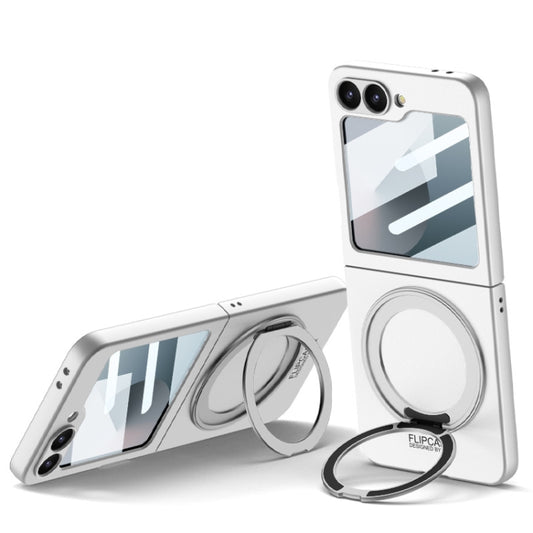 For Samsung Galaxy Z Flip6 / Flip7 FE GKK Integrated Ultra-thin MagSafe Phone Case with Ring Holder(Silver) - Galaxy Z Flip6 5G Cases by GKK | Online Shopping UK | buy2fix