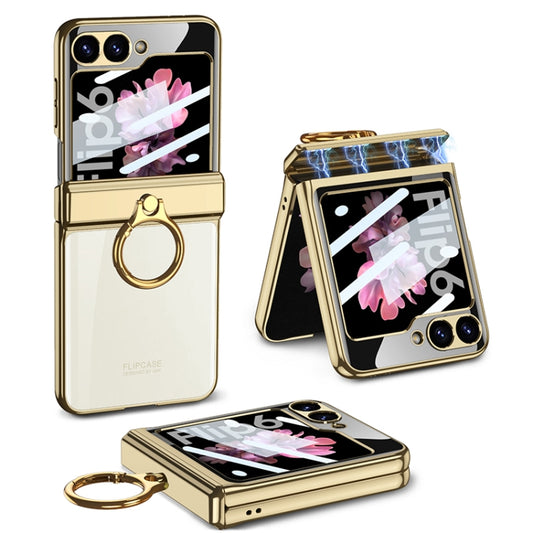 For Samsung Galaxy Z Flip6 / Flip7 FE GKK Integrated  Magnetic Folding Phantom Rotary Phone Case with Ring Holder(Champagne Gold) - Galaxy Z Flip6 5G Cases by GKK | Online Shopping UK | buy2fix