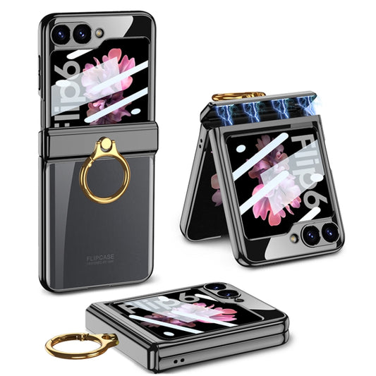 For Samsung Galaxy Z Flip6 / Flip7 FE GKK Integrated  Magnetic Folding Phantom Rotary Phone Case with Ring Holder(Black) - Galaxy Z Flip6 5G Cases by GKK | Online Shopping UK | buy2fix