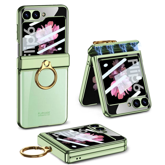 For Samsung Galaxy Z Flip6 / Flip7 FE GKK Integrated  Magnetic Folding Phantom Rotary Phone Case with Ring Holder(Green) - Galaxy Z Flip6 5G Cases by GKK | Online Shopping UK | buy2fix