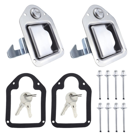 2 Sets / Pack Trailer / Yacht / Truck Stainless Steel Tool Box Lock Paddle Latch & Keys