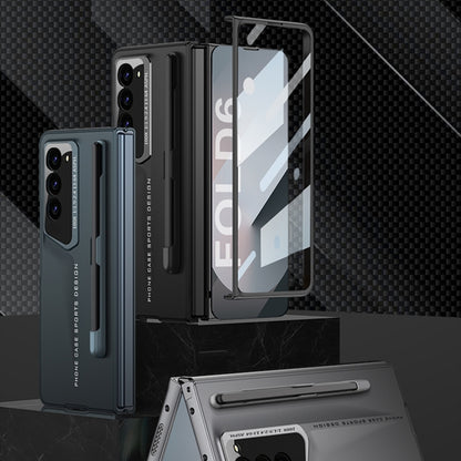 For Samsung Galaxy Z Fold6 GKK Integrated Blade Ultra-thin Full Coverage Phone Case with Pen Slot, Not Included Pen(Titanium Gray) by GKK