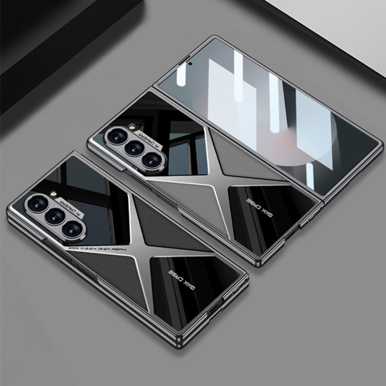 For Samsung Galaxy Z Fold6 GKK Integrated Leather Electroplating Supersonic Speed Shockproof Phone Case(Titanium Gray) by GKK