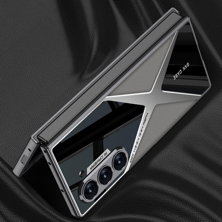 For Samsung Galaxy Z Fold6 GKK Integrated Leather Electroplating Supersonic Speed Shockproof Phone Case(Titanium Gray) by GKK