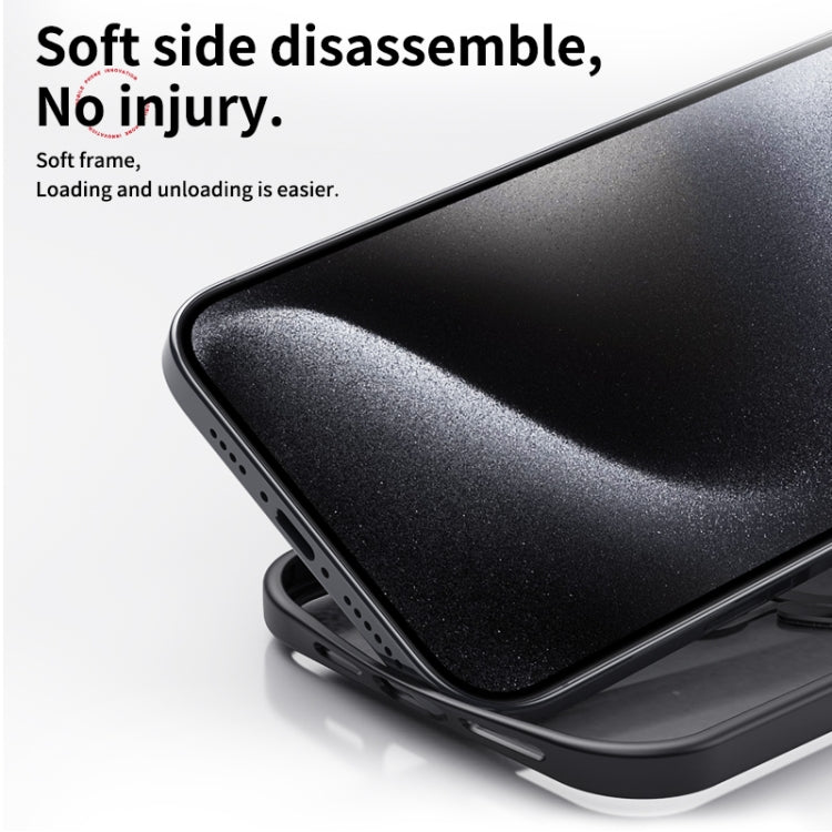 For iPhone 16 Pro Max Double Ring MagSafe Magnetic Holder Phone Case(Matte Black) by buy2fix