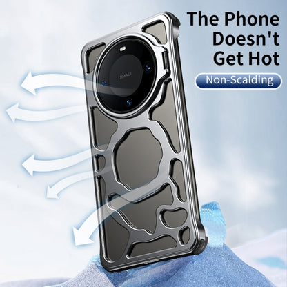 For Huawei Mate 60 Pro+ Auspicious Cloud Series MagSafe Metal Phone Case with Bracket(Silver) - Huawei Cases by buy2fix | Online Shopping UK | buy2fix