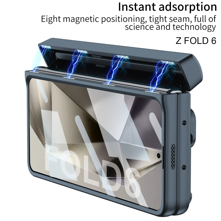 For Samsung Galaxy Z Fold6 GKK Integrated Folding Alloy Shell PC Phone Case with Pen Box, Not Included Pen(Mountain Gray) by GKK
