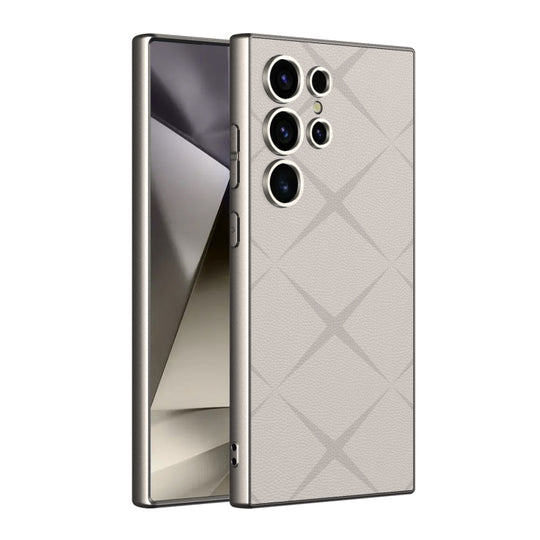 For Samsung Galaxy S24 Ultra 5G GKK Asterism Metal Paint Skin Feel Leather Full Coverage Phone Case, Not Included Pen(Grey)