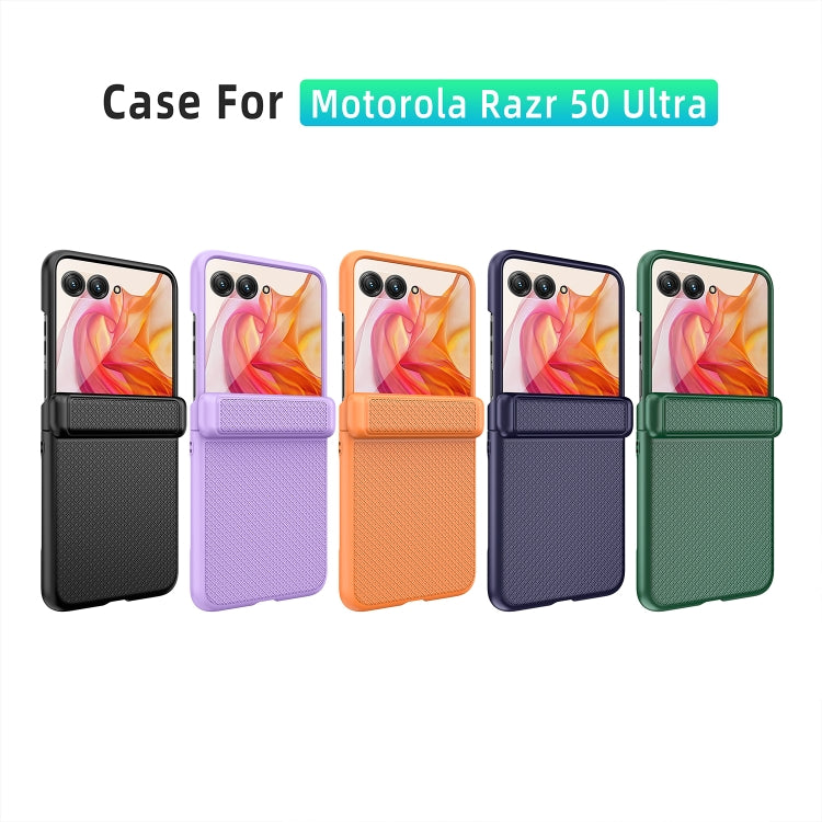 For Motorola Razr 50 Ultra Integrated Fold Hinge Grid Texture Phone Case(Green) by buy2fix