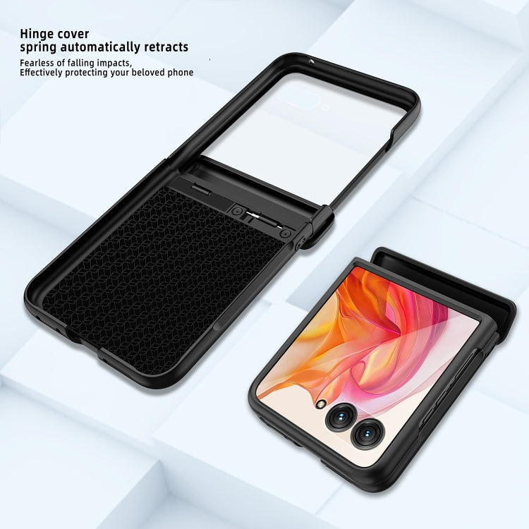 For Motorola Razr 50 Ultra Integrated Fold Hinge Grid Texture Phone Case(Green) by buy2fix