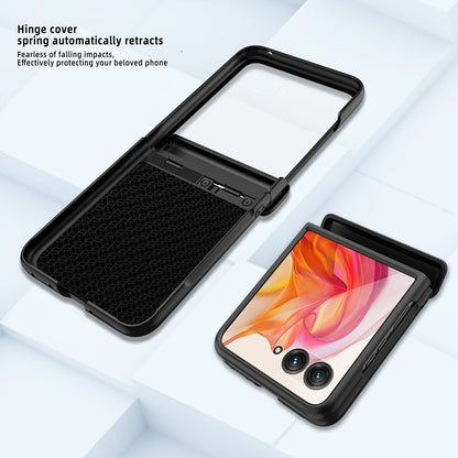 For Motorola Razr 50 Ultra Integrated Fold Hinge Grid Texture Phone Case(Green) by buy2fix