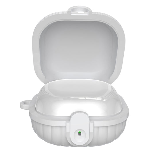 For Samsung Galaxy Buds2 Shell Look Earbuds Box Protective Case with Security Lock(White)