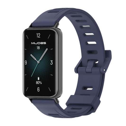 For Honor Band 10 / 9 MIJOBS Flat Hole Breathable TPU Watch Band(Midnight Blue Black) - Watch Bands by MIJOBS | Online Shopping UK | buy2fix