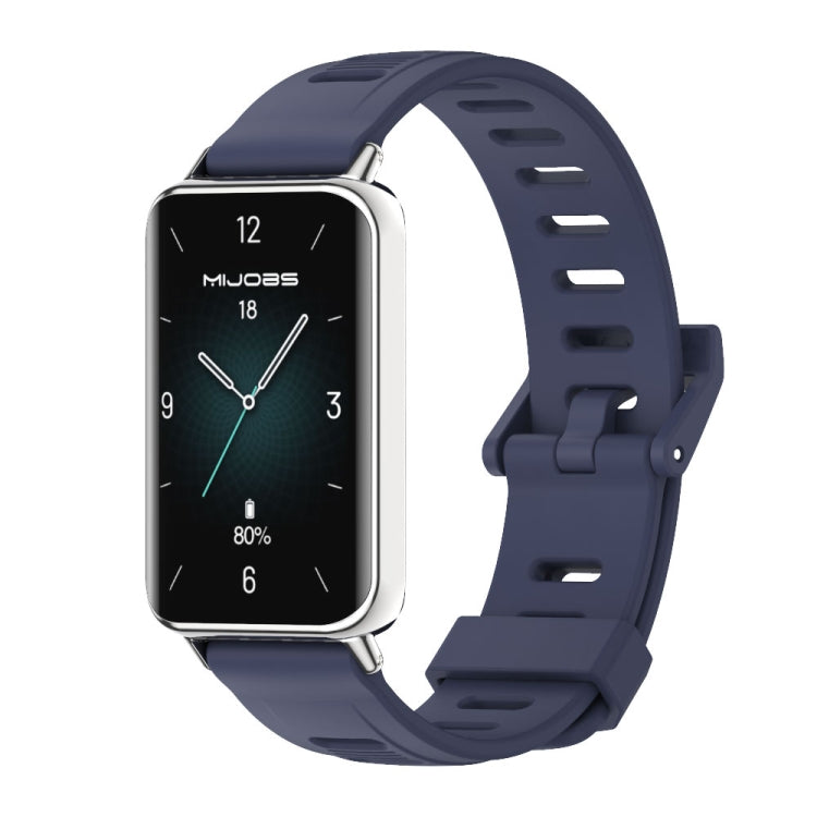 For Honor Band 10 / 9 MIJOBS Flat Hole Breathable TPU Watch Band(Midnight Blue Silver) - Watch Bands by MIJOBS | Online Shopping UK | buy2fix