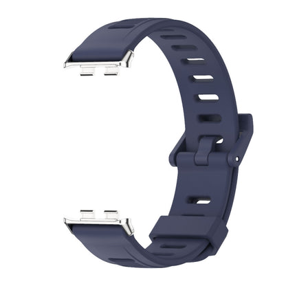 For Honor Band 10 / 9 MIJOBS Flat Hole Breathable TPU Watch Band(Midnight Blue Silver) - Watch Bands by MIJOBS | Online Shopping UK | buy2fix